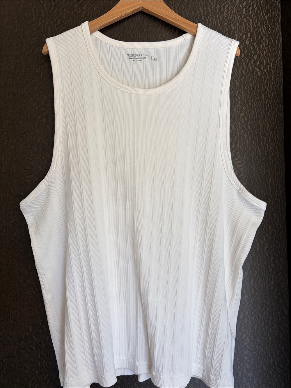 Abercrombie & Fitch Soft Premium Ribbed Tank Relaxed Fit Cream Color Men’s XXL